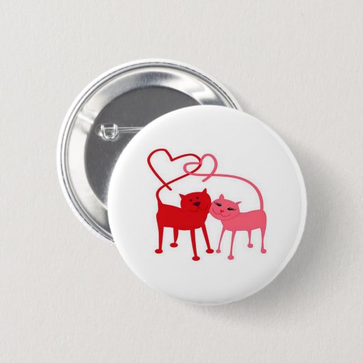 Valentijn katten Ronde Button (Voorkant /achterkant)