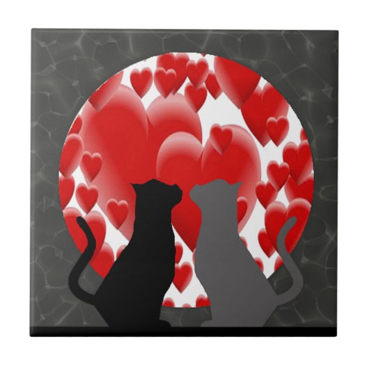 Valentijn Katten Tegeltje (Voorkant)