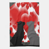 Valentijn Katten Theedoek (Verticaal)