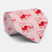 Valentijn katten - Valentijn Stropdas Roze achterg (Opgerold)