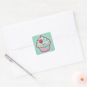 Valentijn Kawaii Cupcake Sticker (Envelop)