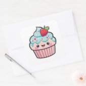 Valentijn Kawaii Cupcake Sticker (Envelop)