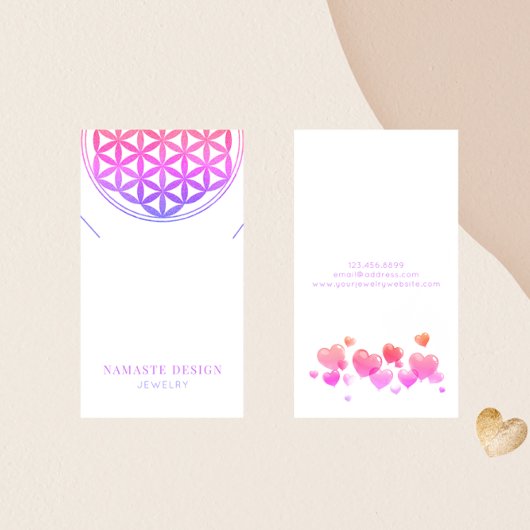 Valentijn Ketting Display Kaart · Blume des Lebens Visitekaartje