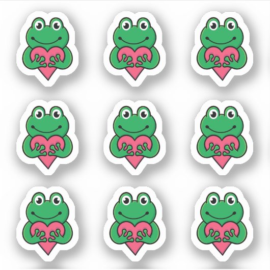 Valentijn kikker liefde sticker (Voorkant)