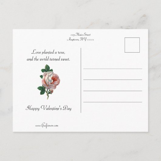 Valentijn kind en vergeet-me-Nots Briefkaart (Achterkant)