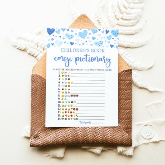 Valentijn Kinderboek Emoji Pictionary Game Kaart