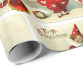 VALENTIJN KINDERCLOWNEN MET RODE RUBY GEMSTONES CADEAUPAPIER (Rol Hoek)