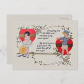 Valentijn Kinderen Schattige Kleurrijke Art Deco Briefkaart (Voorkant / Achterkant)