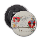  Valentijn Kinderen Schattige Kleurrijke Art Deco Button Flesopener (Voorkant)