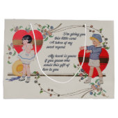 Valentijn Kinderen Schattige Kleurrijke Art Deco Groot Cadeauzakje (Achterkant)