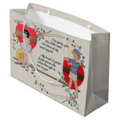 Valentijn Kinderen Schattige Kleurrijke Art Deco Groot Cadeauzakje (Achterkant Gekanteld)