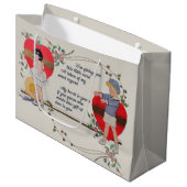 Valentijn Kinderen Schattige Kleurrijke Art Deco Groot Cadeauzakje (Voorkant Gekanteld)