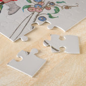 Valentijn Kinderen Schattige Kleurrijke Art Deco Legpuzzel (Zijkant)