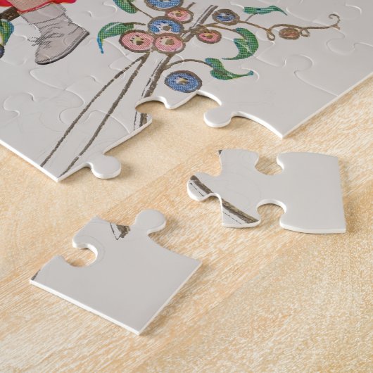 Valentijn Kinderen Schattige Kleurrijke Art Deco Legpuzzel (Zijkant)