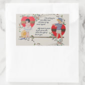  Valentijn Kinderen Schattige Kleurrijke Art Deco Rechthoekige Sticker (Tas)