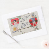  Valentijn Kinderen Schattige Kleurrijke Art Deco Rechthoekige Sticker (Envelop)
