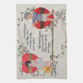  Valentijn Kinderen Schattige Kleurrijke Art Deco Theedoek (Verticaal)