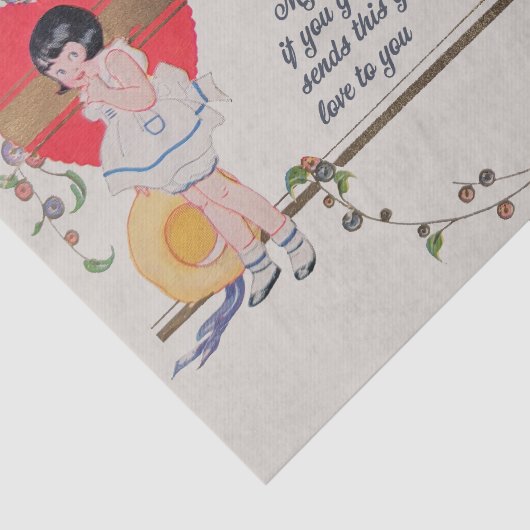 Valentijn Kinderen Schattige Kleurrijke Art Deco Tissuepapier (Detail)