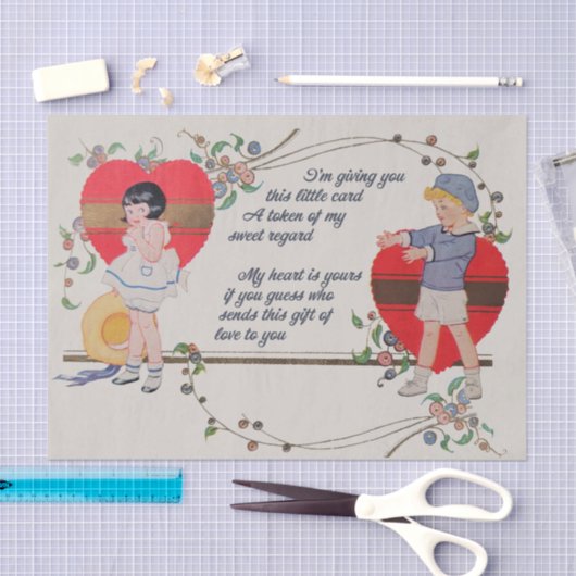 Valentijn Kinderen Schattige Kleurrijke Art Deco Tissuepapier (Craft)