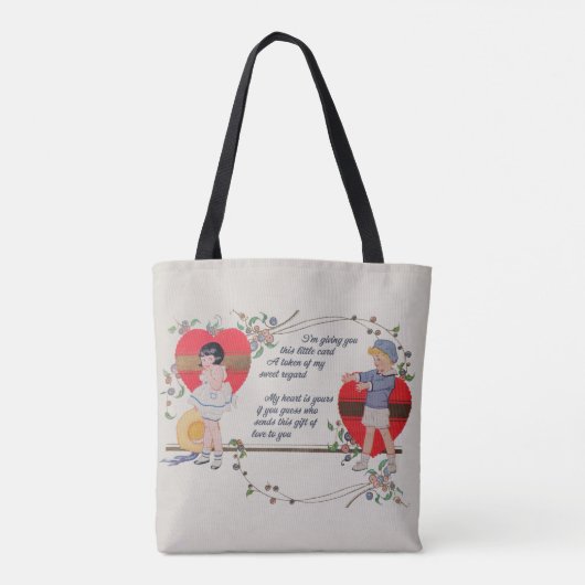 Valentijn Kinderen Schattige Kleurrijke Art Deco Tote Bag (Achterkant)