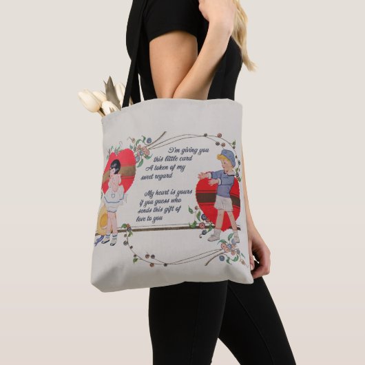  Valentijn Kinderen Schattige Kleurrijke Art Deco Tote Bag (Dichtbij)