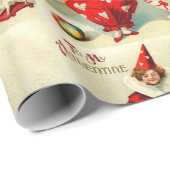 VALENTIJN KINDERKLEUREN, RODE WAXZITPLAATS MET HAR CADEAUPAPIER (Rol Hoek)