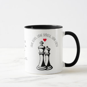 Valentijn KING QUEEN Love Jesus Spouse Chess Mok