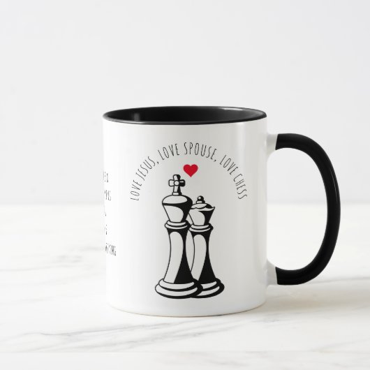 Valentijn KING QUEEN Love Jesus Spouse Chess Mok (Rechts)