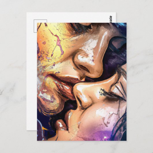 Valentijn Kiss Briefkaart (Voorkant / Achterkant)