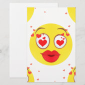 Valentijn kiss Emoji Briefpapier (Voorkant / Achterkant)