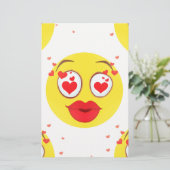 Valentijn kiss Emoji Briefpapier (Staand voorkant)