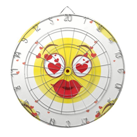 Valentijn kiss Emoji Dartbord (Voorkant)