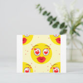 Valentijn kiss Emoji Feestdagenkaart (Staand voorkant)