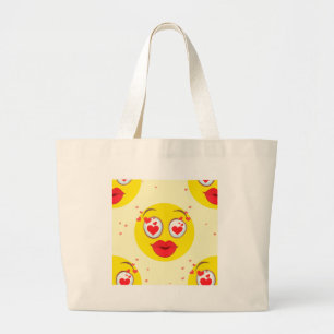 Valentijn kiss Emoji Grote Tote Bag