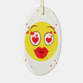 Valentijn kiss Emoji Keramisch Ornament (Rechts)