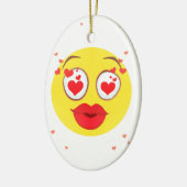 Valentijn kiss Emoji Keramisch Ornament (Links)