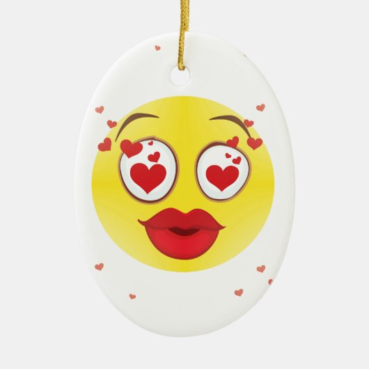 Valentijn kiss Emoji Keramisch Ornament (Voorkant)