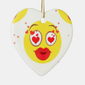 Valentijn kiss Emoji Keramisch Ornament (Rechts)