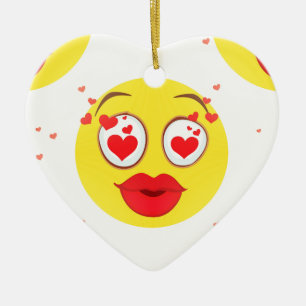 Valentijn kiss Emoji Keramisch Ornament