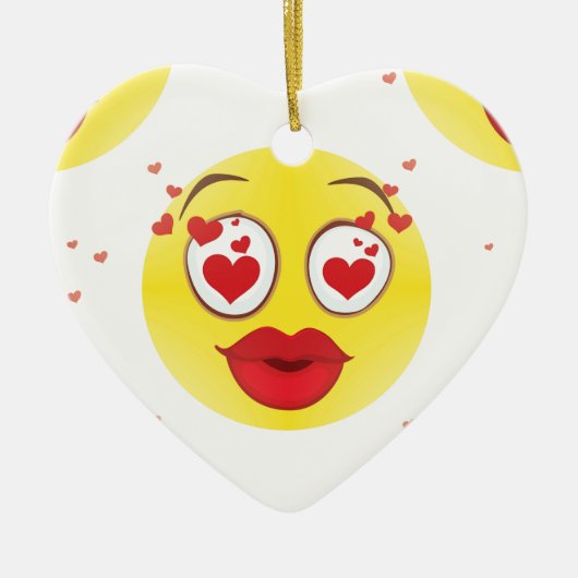 Valentijn kiss Emoji Keramisch Ornament (Voorkant)