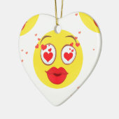 Valentijn kiss Emoji Keramisch Ornament (Links)
