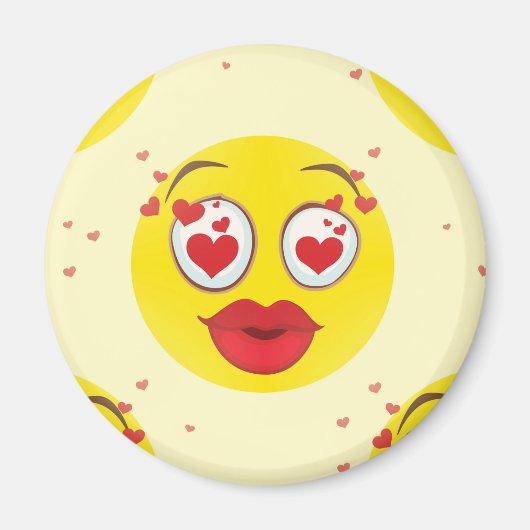 Valentijn kiss Emoji Magneet (Voorkant)