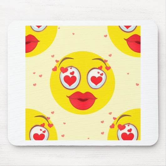 Valentijn kiss Emoji Muismat (Voorkant)