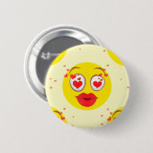Valentijn kiss Emoji Ronde Button 5,7 Cm (Voorkant /achterkant)