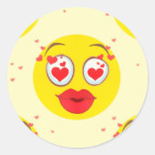 Valentijn kiss Emoji Ronde Sticker (Voorkant)