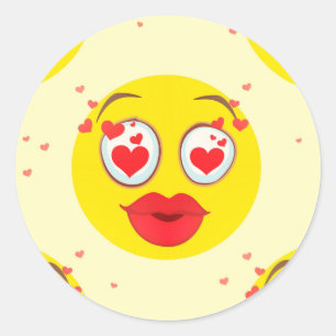 Valentijn kiss Emoji Ronde Sticker