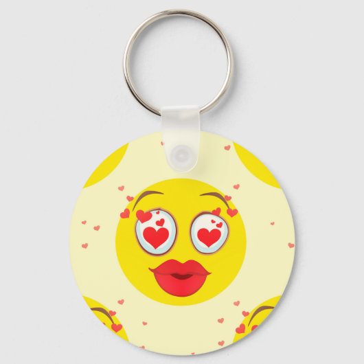 Valentijn kiss Emoji Sleutelhanger (Voorkant)