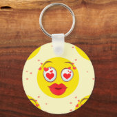 Valentijn kiss Emoji Sleutelhanger (Voorkant)