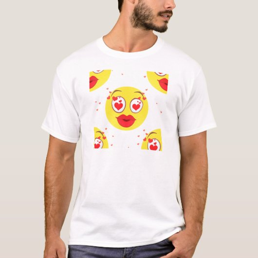 Valentijn kiss Emoji T-shirt (Voorkant)