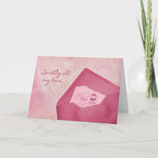 Valentijn Kiss op Envelope Feestdagen Kaart (Voorkant)